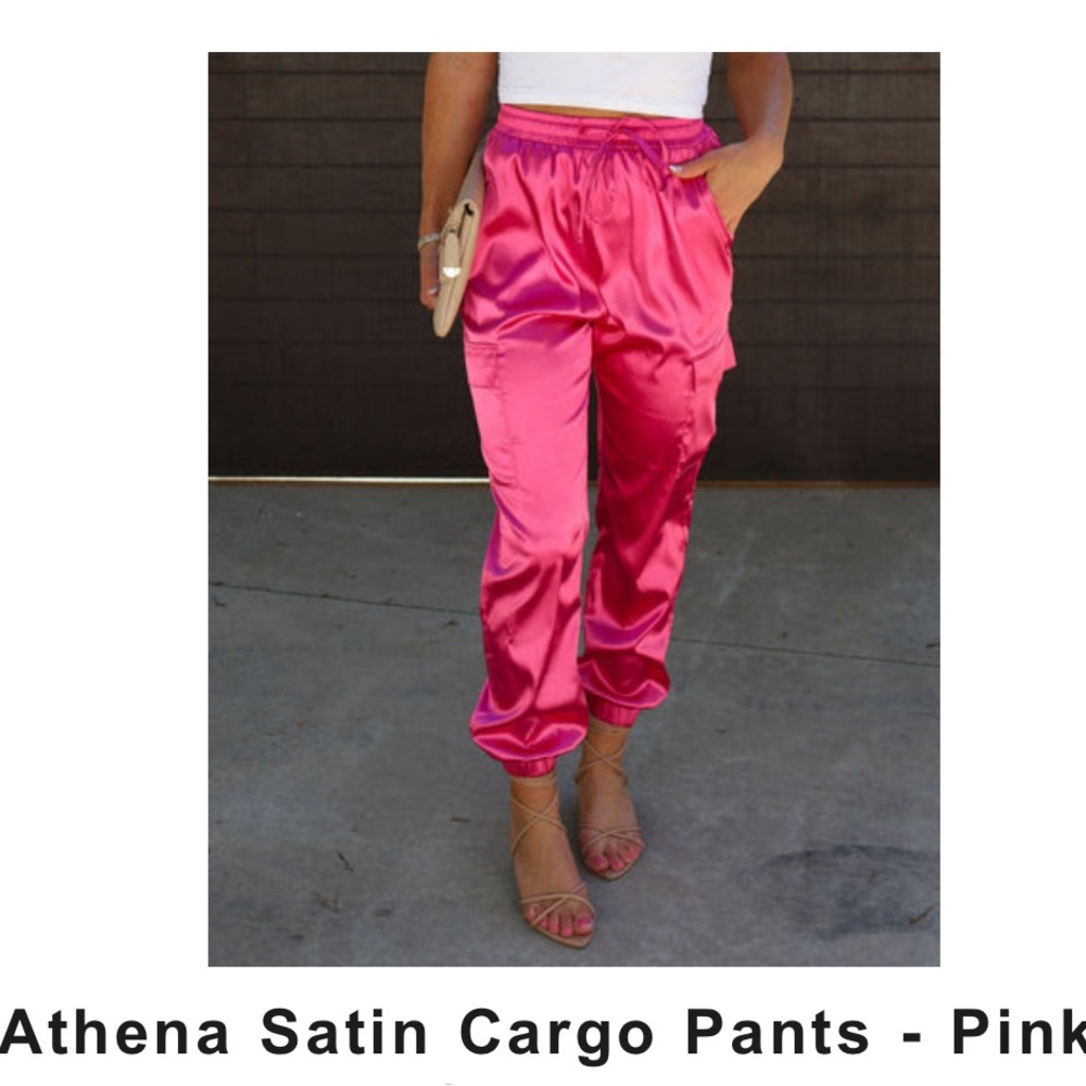 Satin Cargo Joggers
